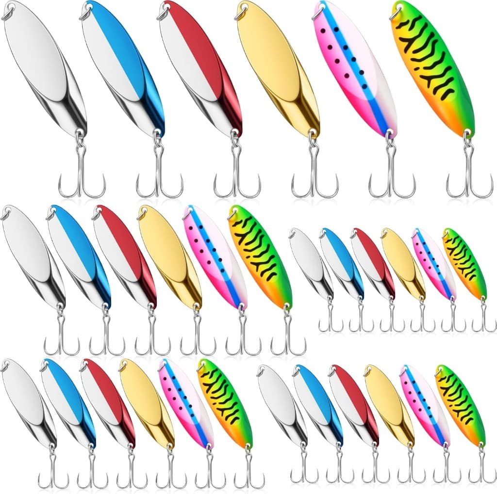 LaRandom 30 Piece Fishing Spoons Lures Set